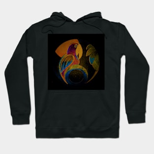 ART DECO PARROT ON BLACK Hoodie